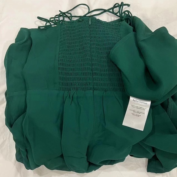 Reformation Juliette Dress in Emerald - Picture 6 of 7